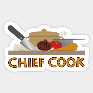 CHIEF COOK Typography+Illustration Sticker